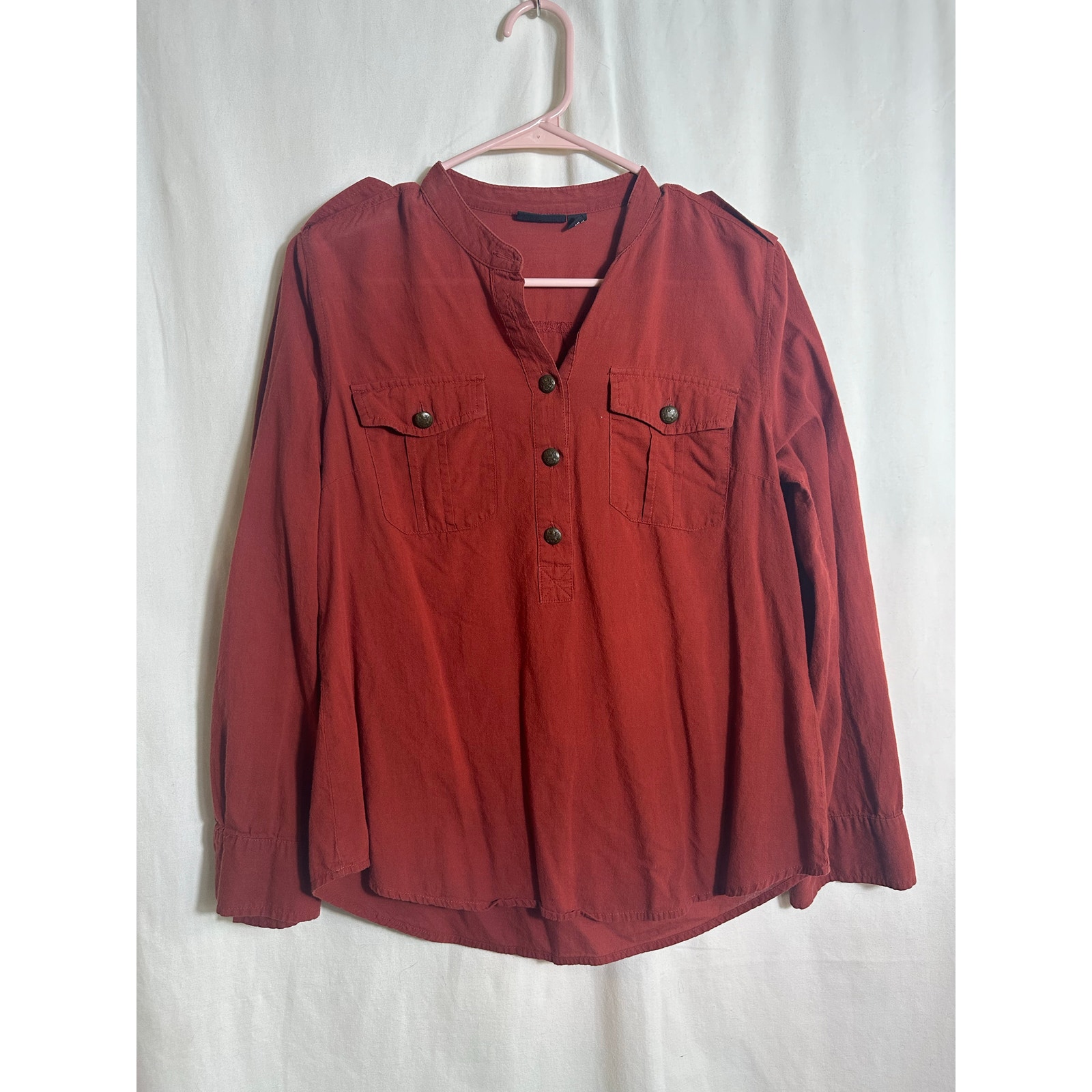 Rust Button Front Blouse Size Small